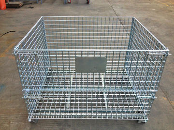 Industri Stackable Welded Steel Wire Mesh Pallet Cage Untuk Penyimpanan Gudang