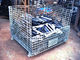 Lipat Stackable Steel Wire Mesh Pallet Cage Dengan Permukaan Pengobatan Galvanized